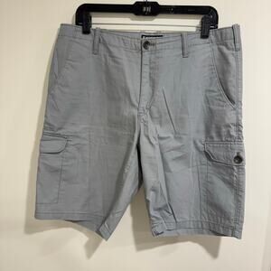 Express Mens Solid Gray 10" Inseam Cargo Shorts Size 33 100% Cotton Casual